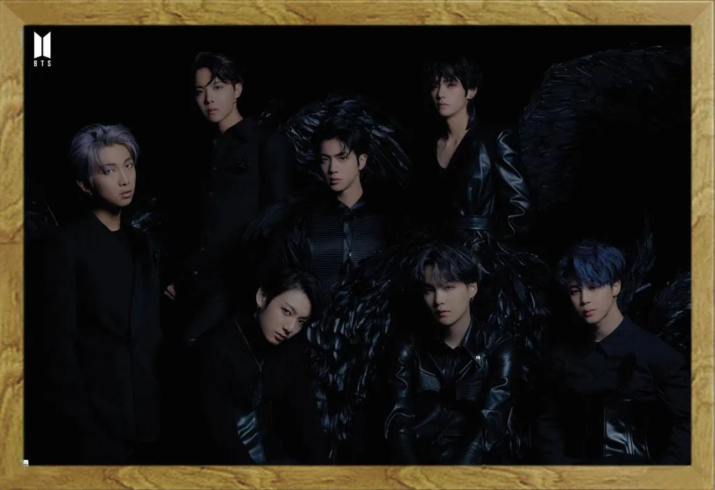 Cadre Photo avec Poster BTS Black Wings Shinsuke Maxi Chêne et Vitre