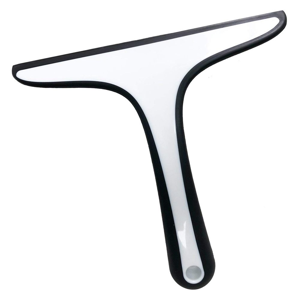 Sealis Duschabzieher Kunststoff, Wasserabzieher, Duschkabinenabzieher, Abzieher Dusche mit Gummilippe, 25,5 cm (Schwarz)