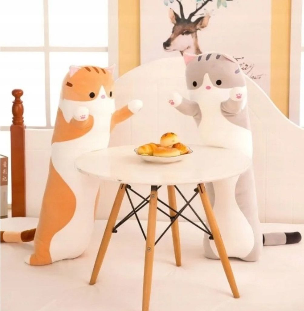 LANGES KATZENMASKOTTCHEN-PLÜSCHKISSEN PLÜSCH 130 cm Produktbild 3