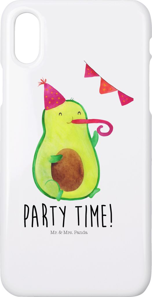Mr. & Mrs. Panda Iphone 10 Handyhülle Avocado Party Zeit - Weiß - Geschenk, Feier, Handy Case, X, Geburtstag, Happy Birthday, Genießen, Hülle, ...