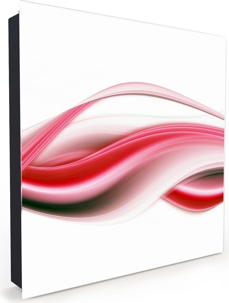 Nachbildung-Schlüsselkasten, Magnetpinnwand und Memoboard mit Glasfront Motiv Abstrakte Wellen