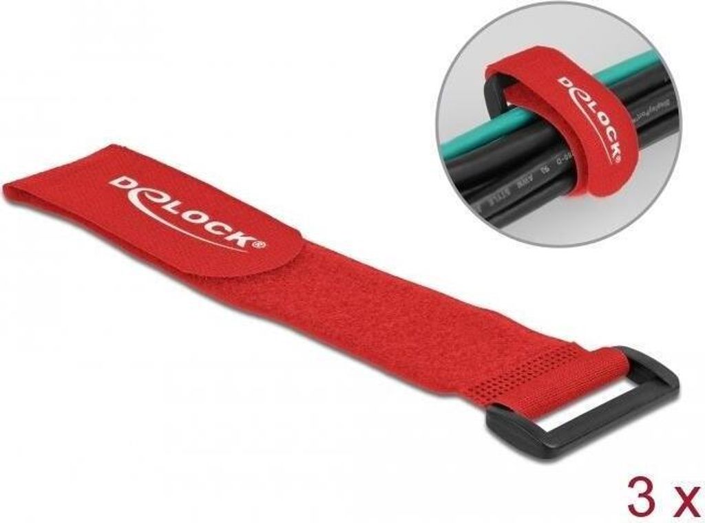 DELOCK Klett-KBI mit Schlaufe L 280 x B 38 mm 3 Stk rot