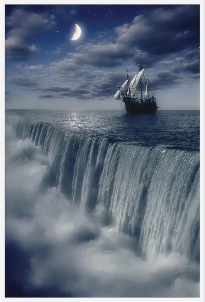 Affiche Paysage At Earth's End avec cadre Shinsuke Maxi blanc 61x91,5 cm