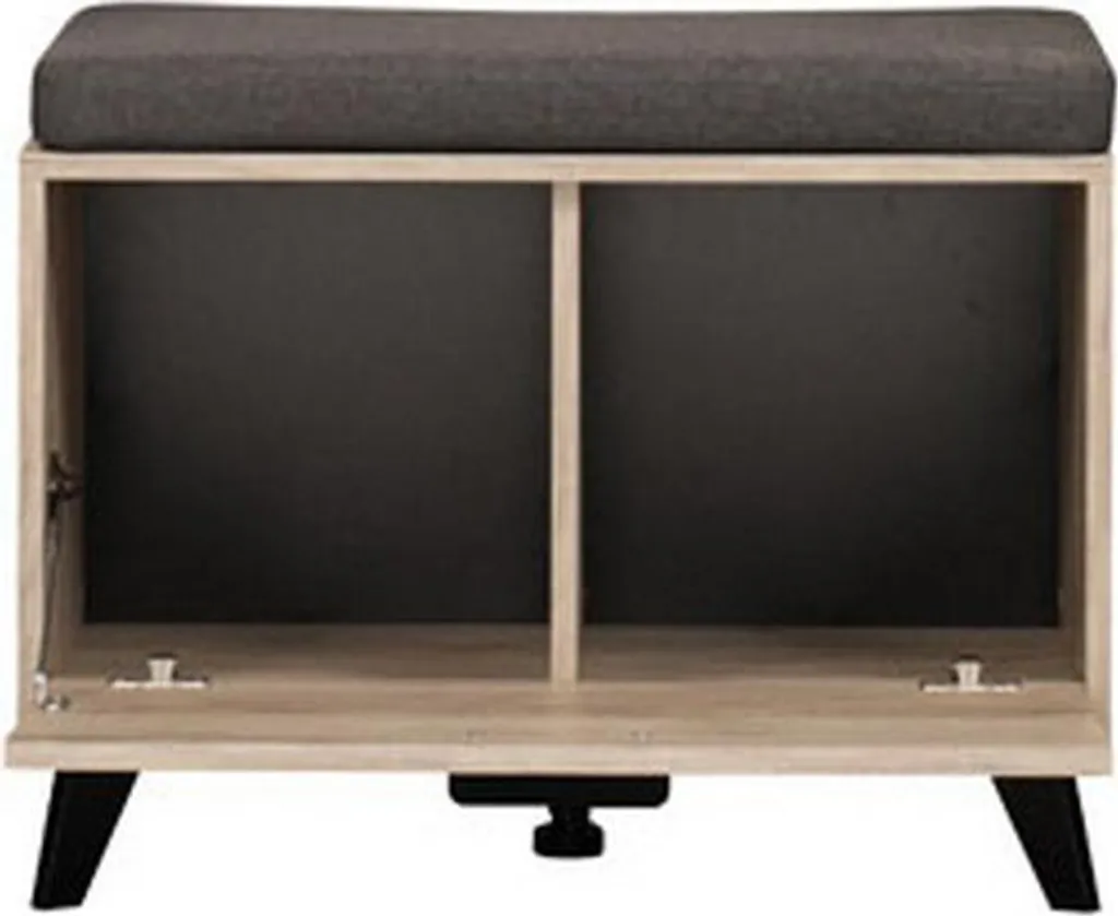 Banc d'entrée en bois chêne marron Lainate 68 cm, design minimaliste