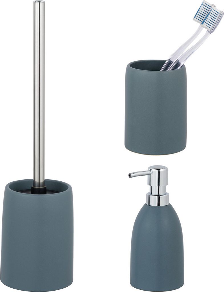 Schöner Wohnen Keramik WC-Garnitur Set Funo Bürste Stiel Bad Toilette