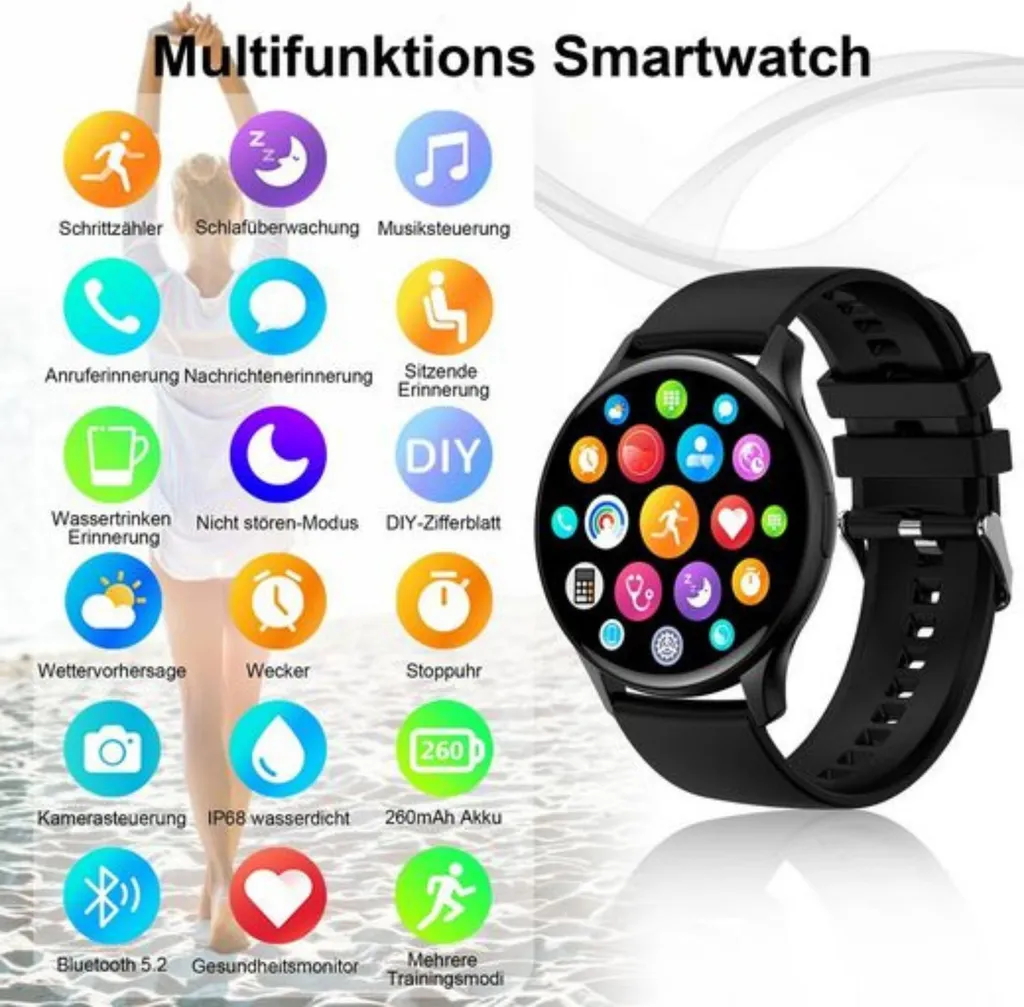 Manike G87 Smartwatch Elegante e Sportivo con Chiamate e Notifiche - 3