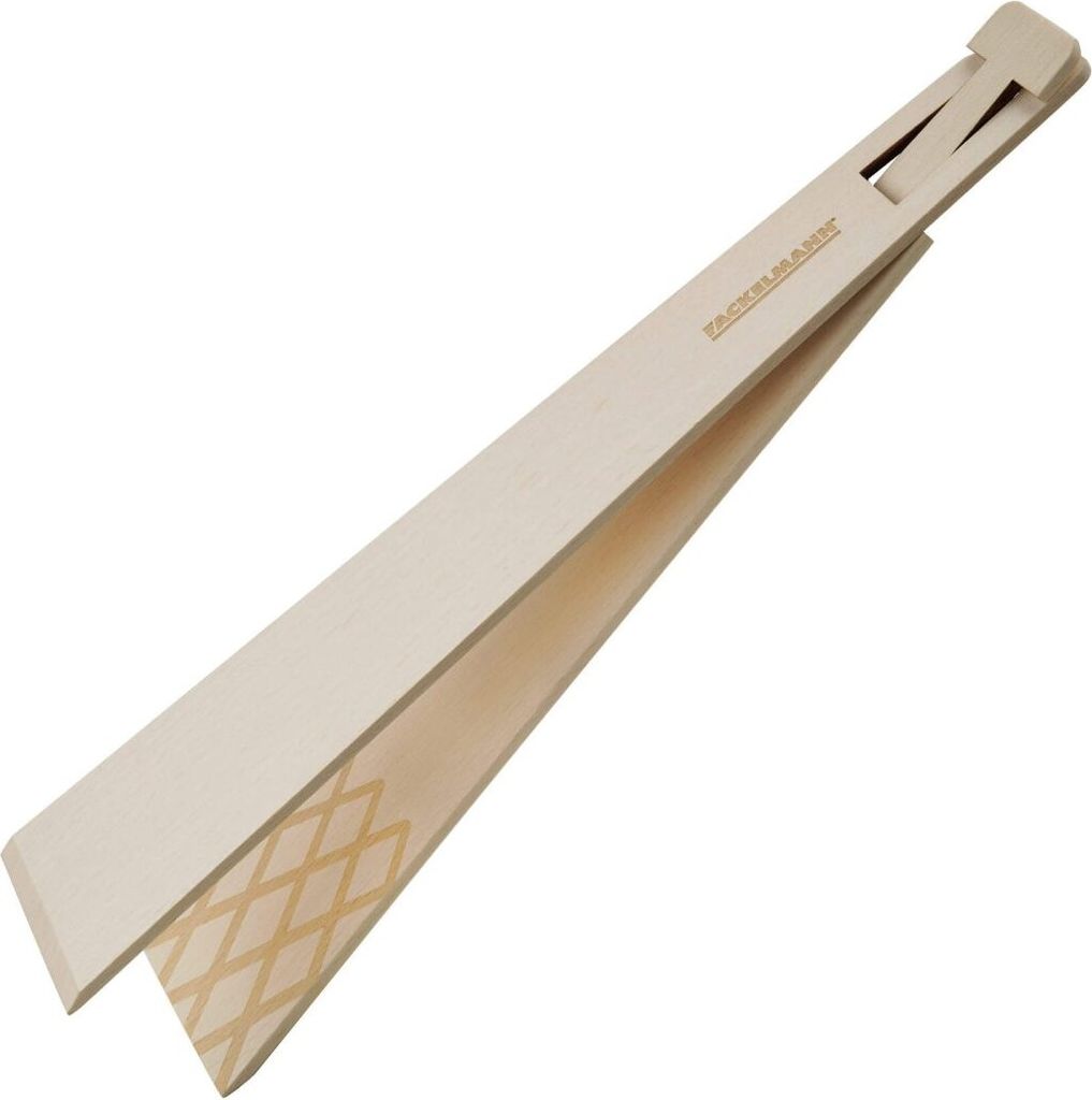 Fackelmann Zange und Wender FAIR 2in1 32cm Holz, Zange und Wender aus Buche, Küchenhelfer mit 2in1 funktion ideal für jede Küche (Farbe: Braun)