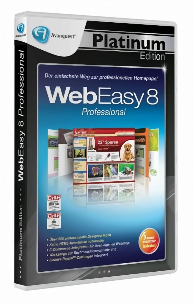 WebEasy 8 Professional - Platinum Edition Produktbild 