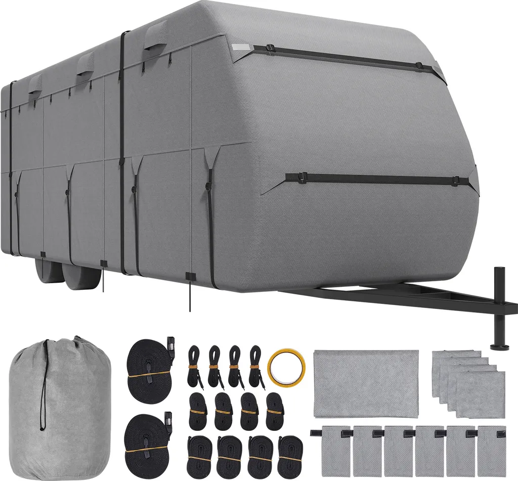 Couverture de Caravane Imperméable 18-20 ft Respirante et Anti-UV 4 plis