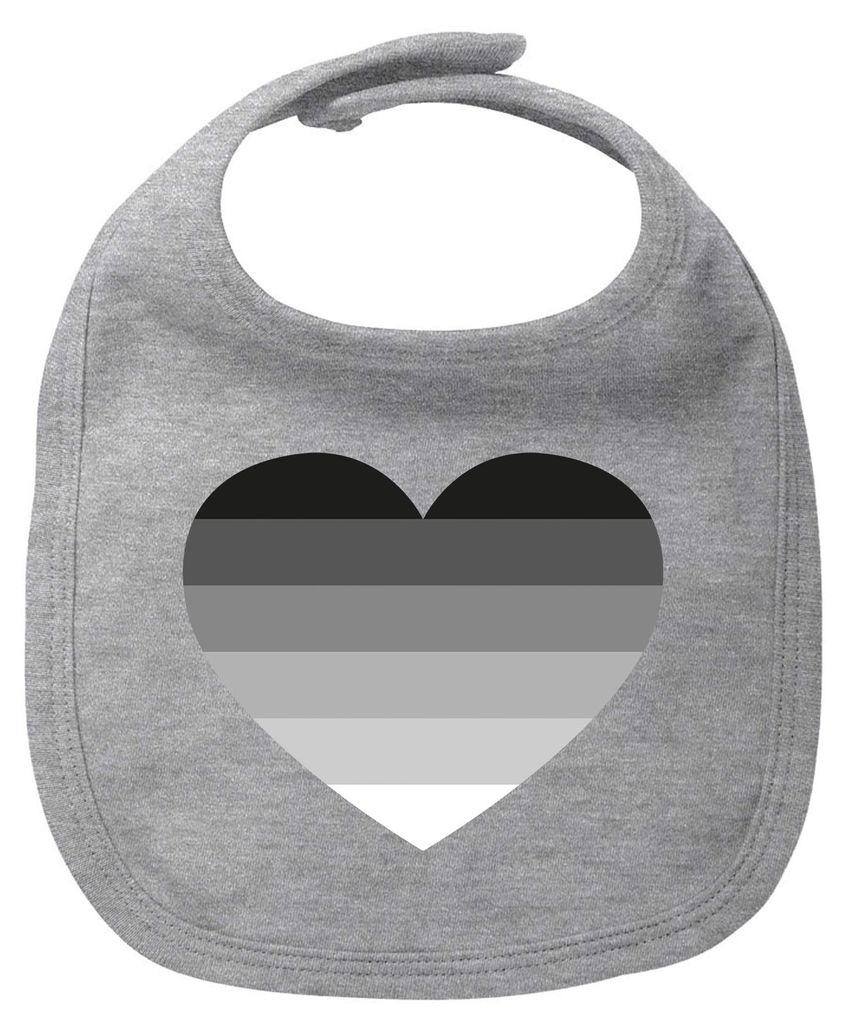 Huuraa Baby Lätzchen Heterosexuell Flagge LGBTQ Herz Heather Grey Klettverschluss Baumwolle Latz Geschenkidee