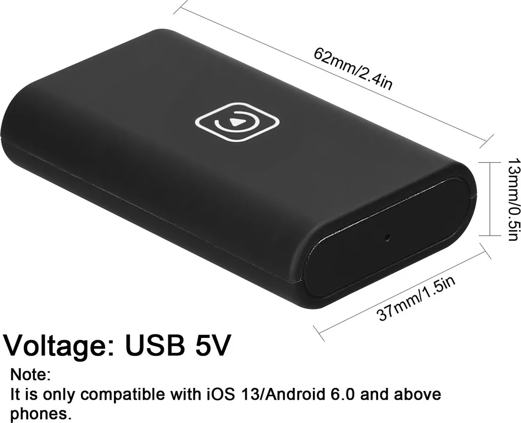 Adattatore wireless CarPlay-Android Auto, dongle 4 in 1 per auto con collegamento via cavo a CarPlay/Android e IOS/Android Mirror Phone Link 5G WiFi BT USB Plug Play Factory