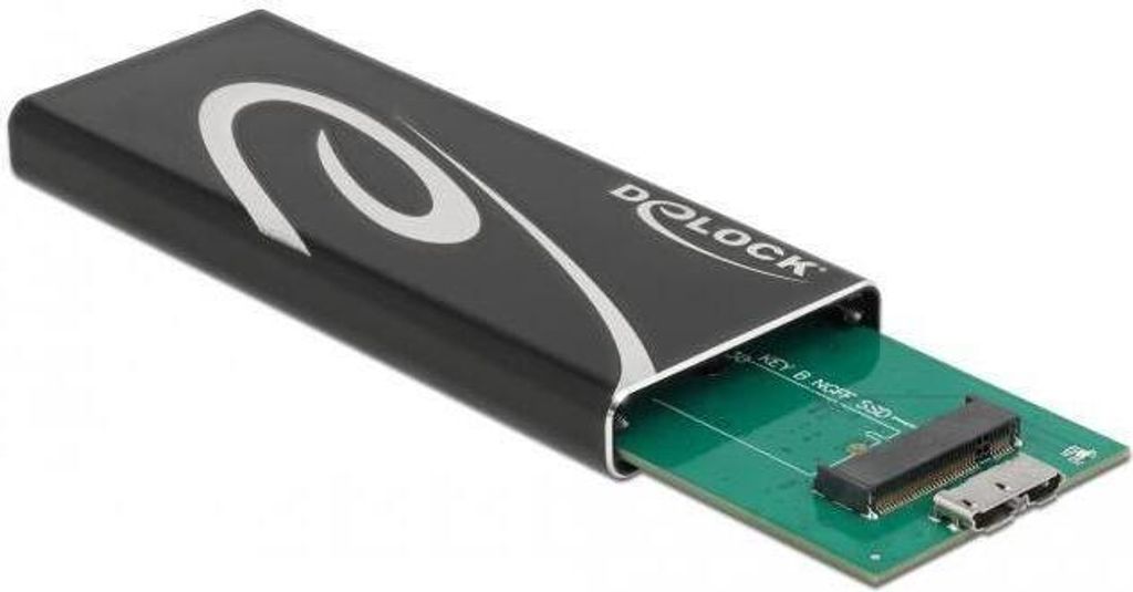 DELOCK Externes Gehäuse SuperSpeed USB,M.2 SATA SSD Key B
