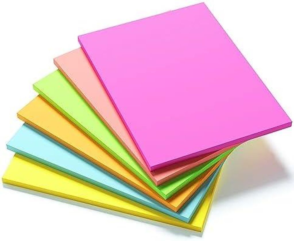 6 X 8 in Creative Extra Large Sticky Giant Pads, 6 brillante Farben sortiert, 203 mm x 152 mm, 50 Blatt/Pad, 6 Blöcke für Entwürfe, Präsentatio...