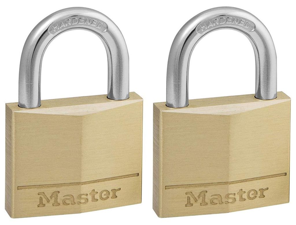 Master Lock 140Eurt 2 Vorhängeschlösser 40Mm Vollmessing Stahlbügel 22Mm