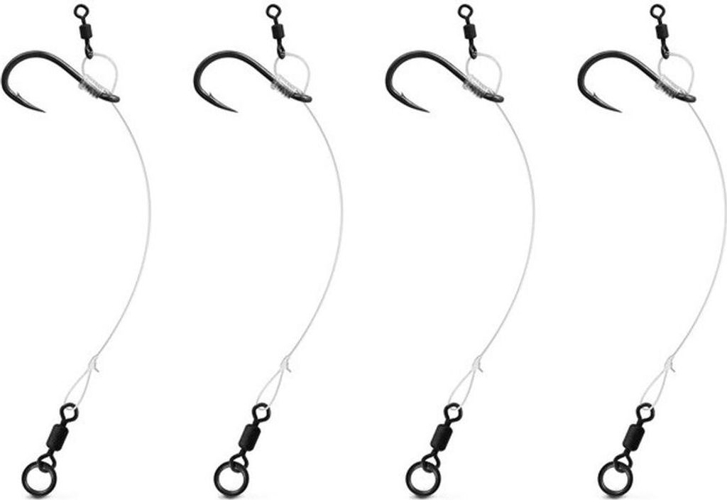 4x DELPHIN Boilie Montage Carp CHOD RIG Ø0,45 / Haken #6 / 8 cm