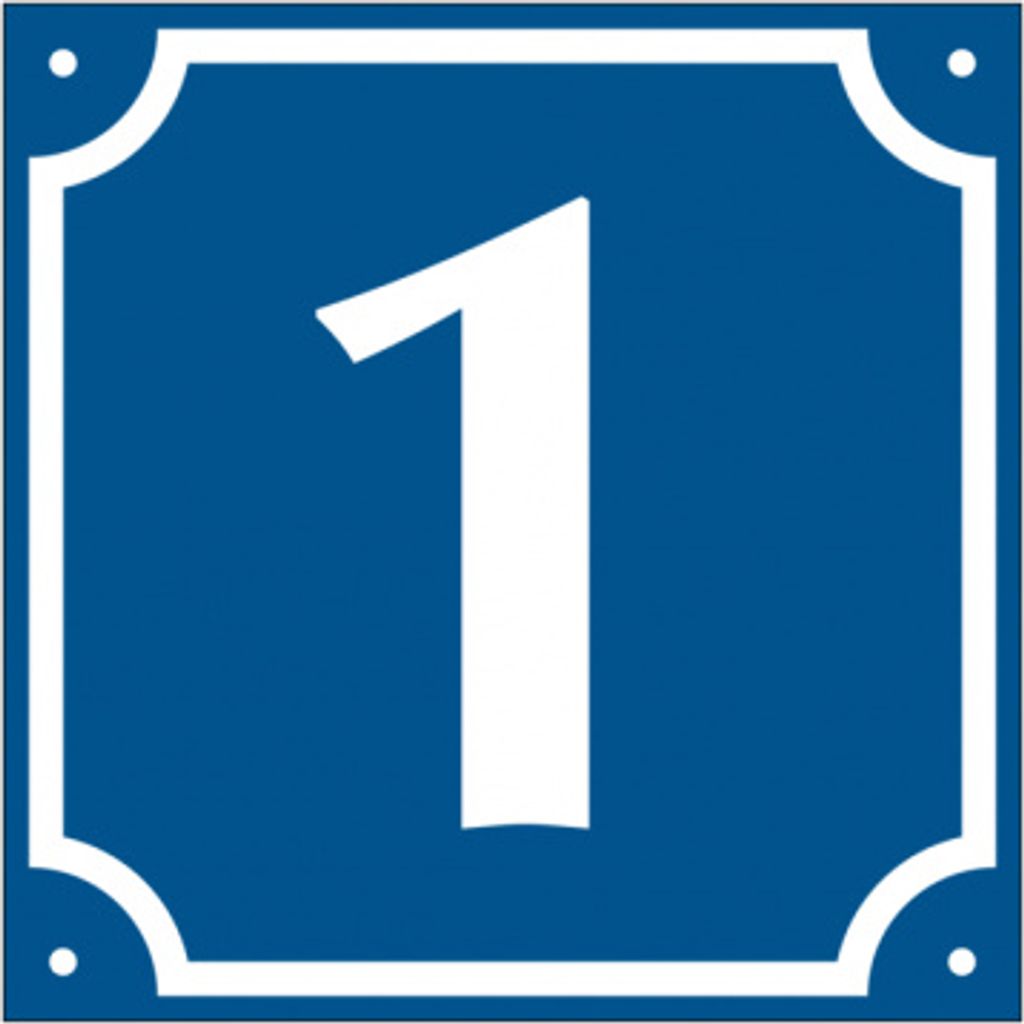 Dreifke Hausnummer, Aluminium geprägt, (Nr. 1-9), 120 x 120 mm, Alu geprägt ...