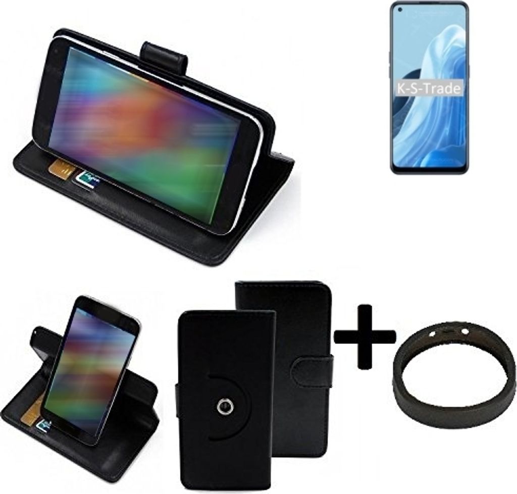 K-S-Trade Case Schutz Hülle kompatibel mit Oppo Find X5 Lite + Bumper Handy Hülle Flipcase Smartphone Cover Handy Schutz Tasche Walletcase schwarz