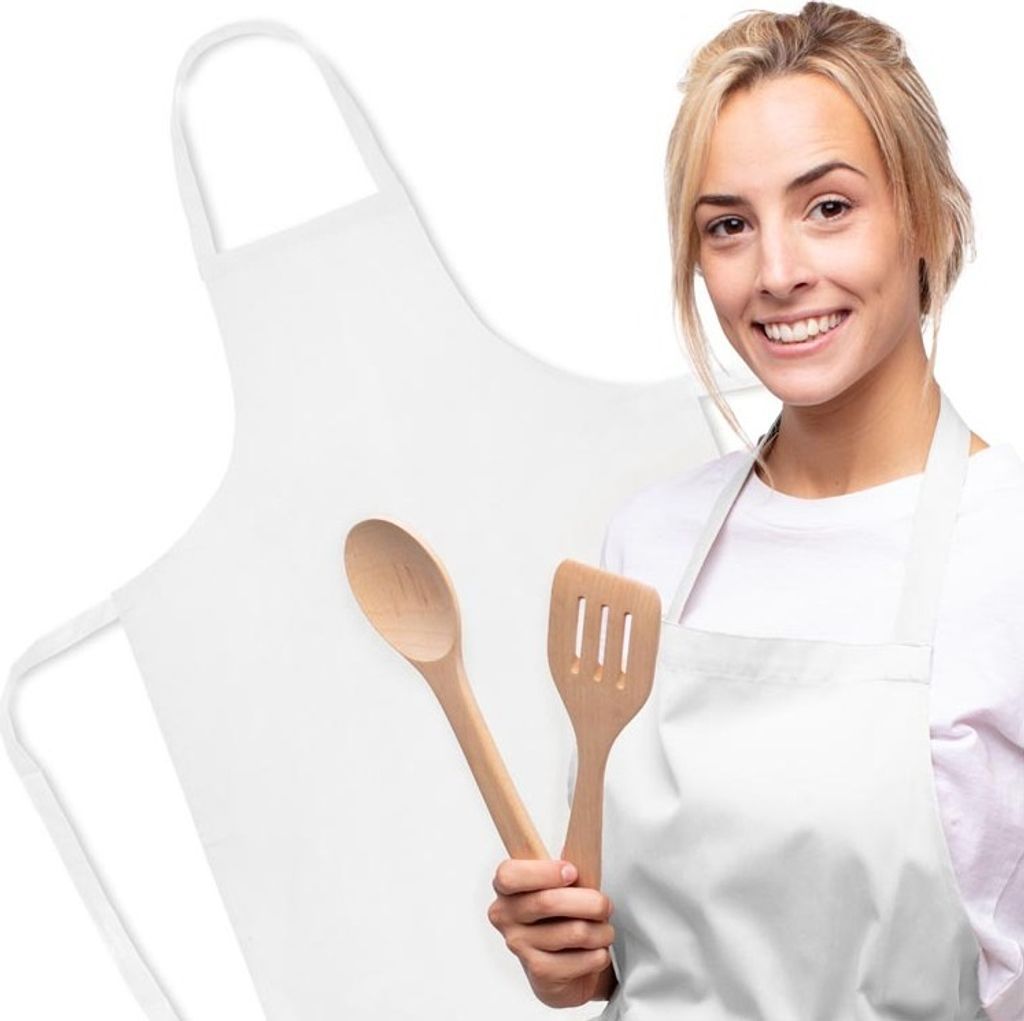Premium Küchenschürze Weiß 68×94 cm – Kochschürze für Damen Produktbild 