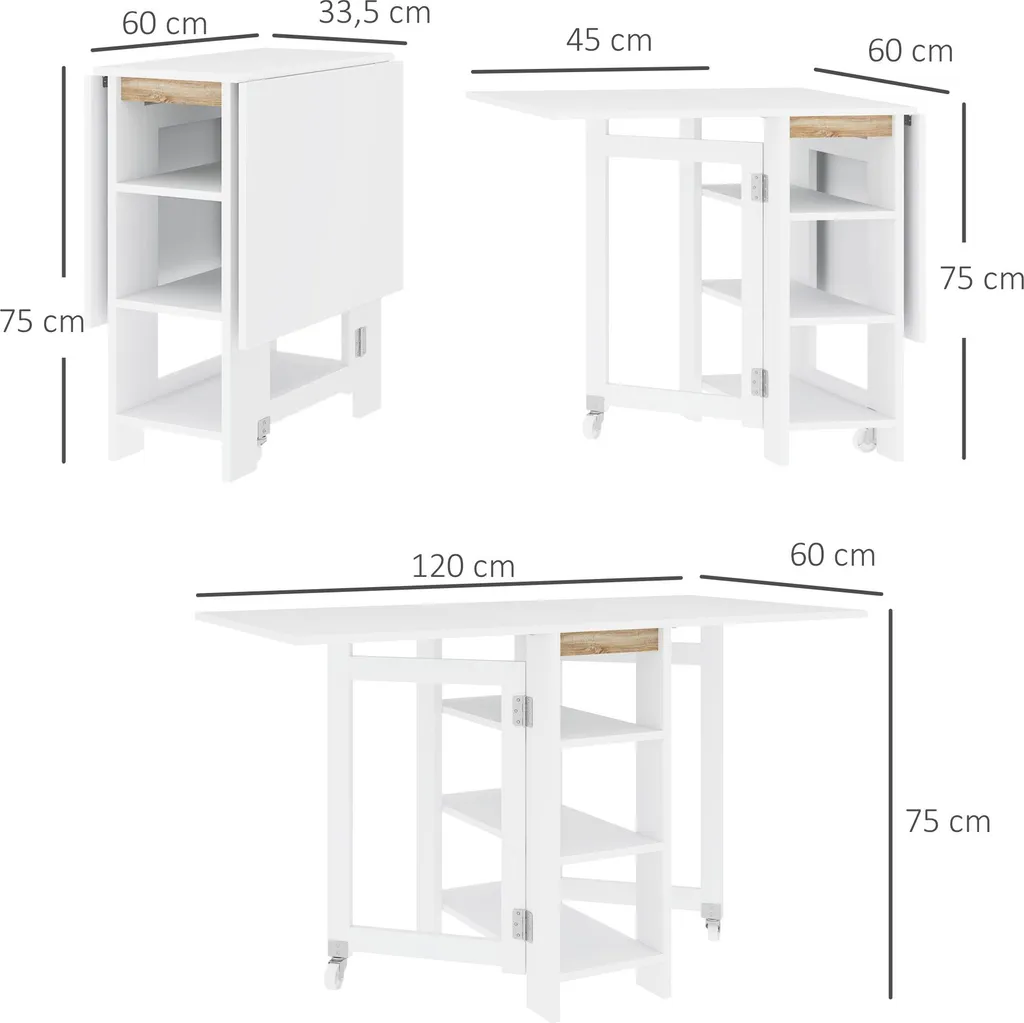 Table de repas robuste 120x60 cm en bois MDF avec design épuré - 3
