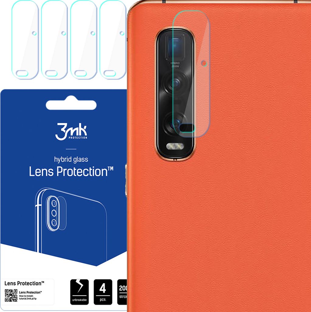 3mk Hybridglas Lens Protection für Oppo Find X2 Kamera Objektiv Kameralinse 0,16mm 6H (4 Stück)