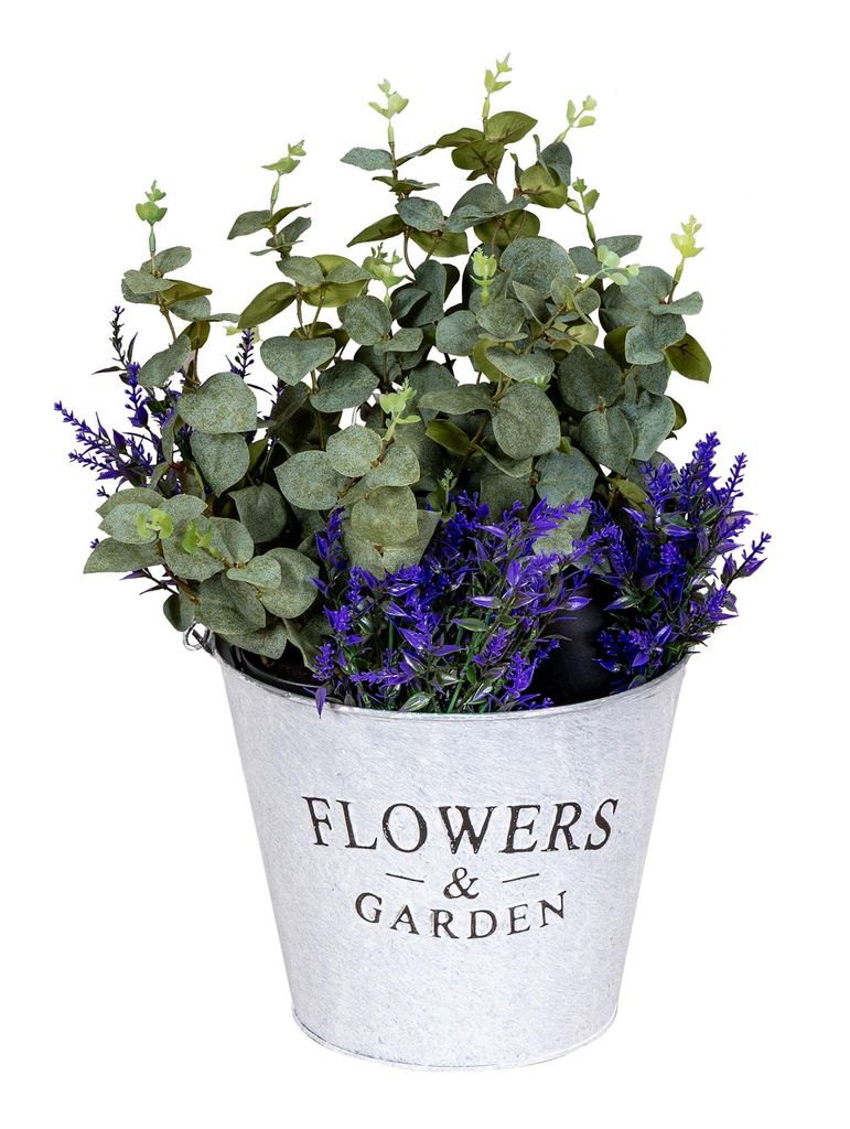 Eimer H21cm Metall Garten Pflanztopf Blumenkübel Vintage Shabby Chic Gartendeko Pflanzschale Blumentopf