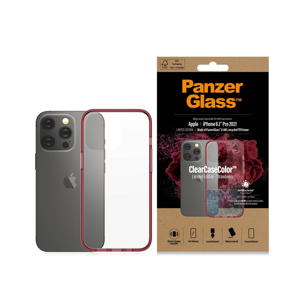 PanzerGlass ® ClearCaseColor™ iPhone 13 Pro - Strawberry, Produktbild 