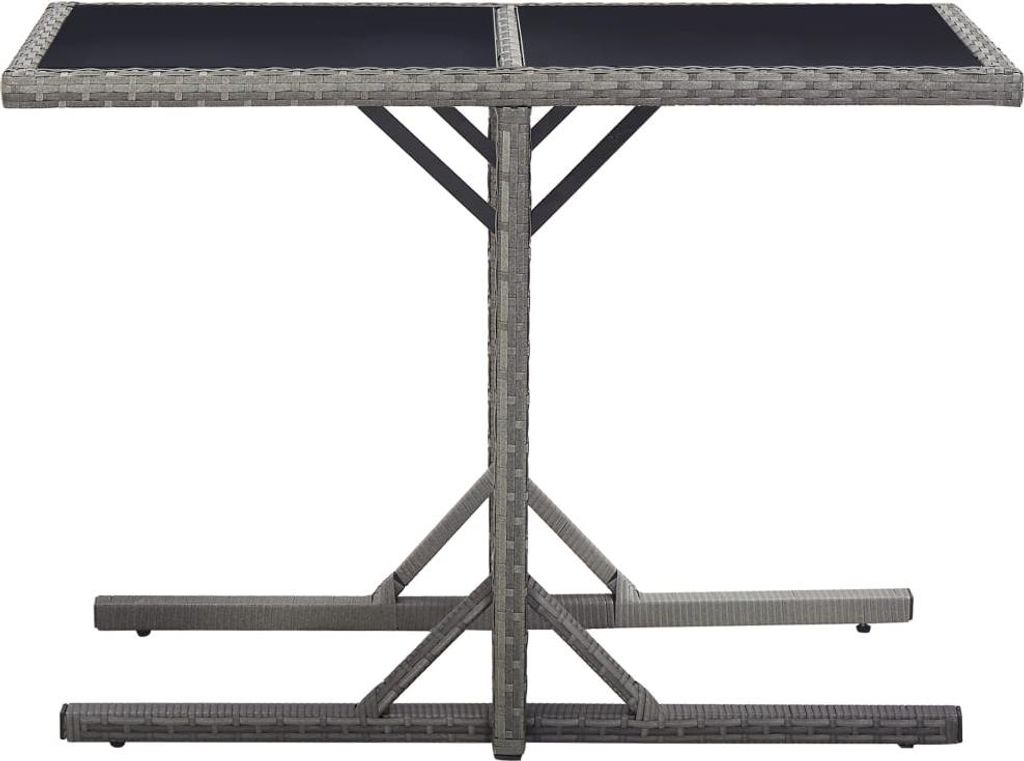 vidaXL Gartentisch Anthrazit 110x53x72 cm Glas und Poly Produktbild 