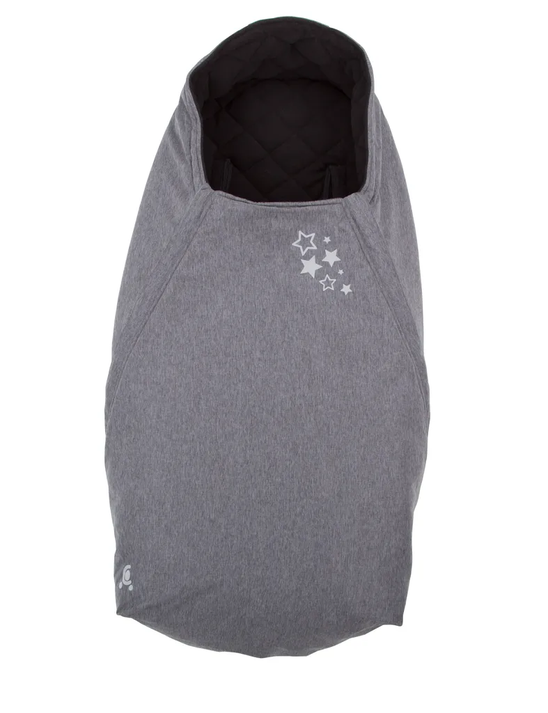 CuddleCo Comfy-Extreme, Bavaglino per neonati, 90x50cm, grigio melange / nero, stelle
