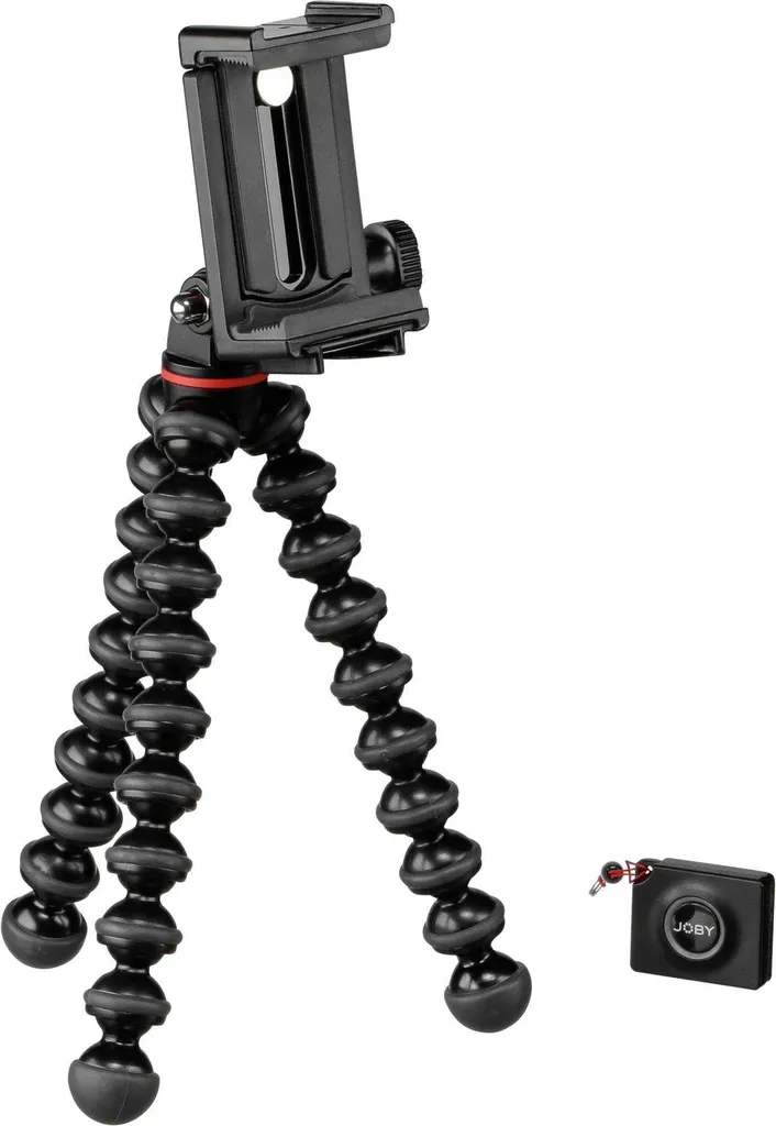 JOBY RangePod - Treppiede da viaggio in alluminio con testa a sfera, morsetto universale per smartphone e borsa per il trasporto, per CSC, DSLR, mirrorless, telefoni cellulari, nero, per foto, video
