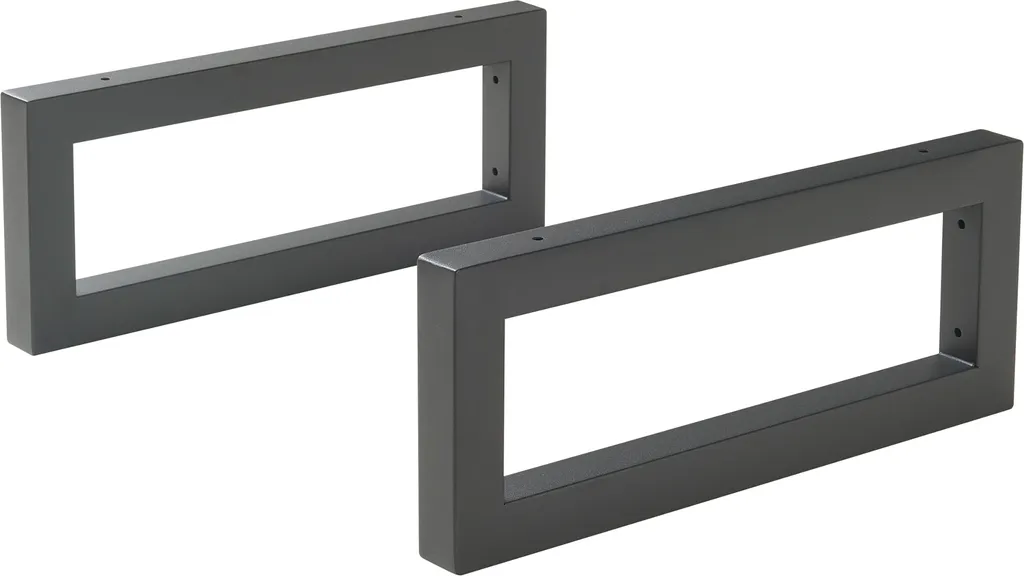 Set 2 Staffe Hawangen 45x20 cm Acciaio Nero | Supporto Lavabo Robusto