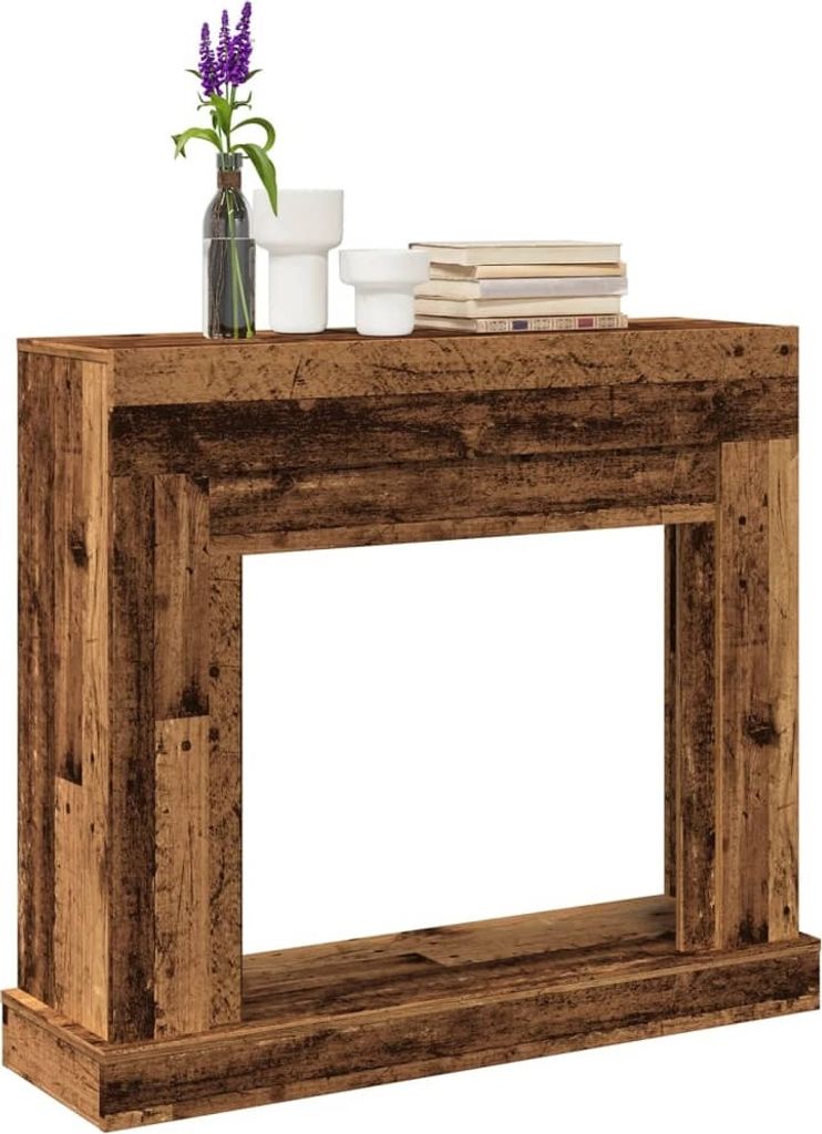"2026 Promotion" Kaminumrandung Altholz-Optik 100x30x87,5 cm Holzwerkstoff - Sonstiges Kaminzubehör CC31411