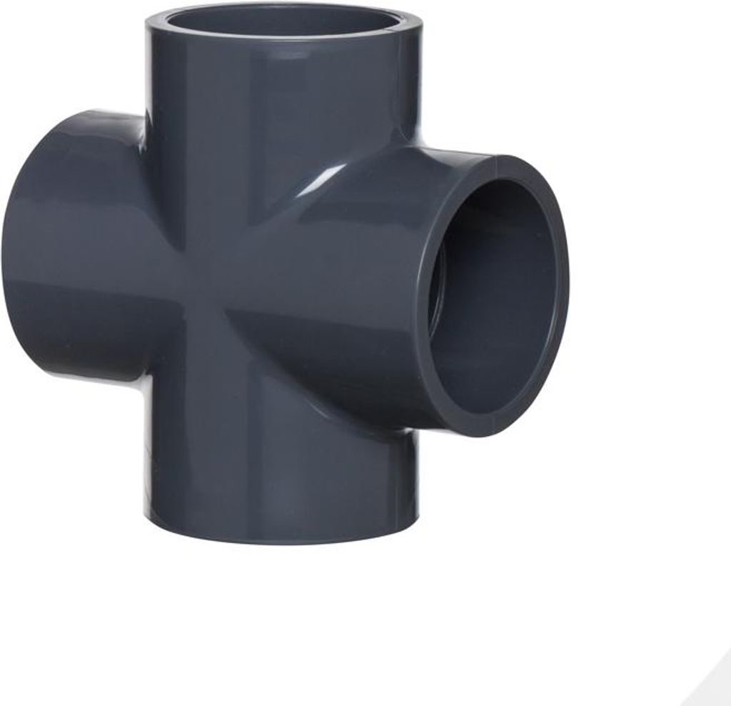 PVC-Formstück – Kreuz 90° 110 mm, 4x geklebt