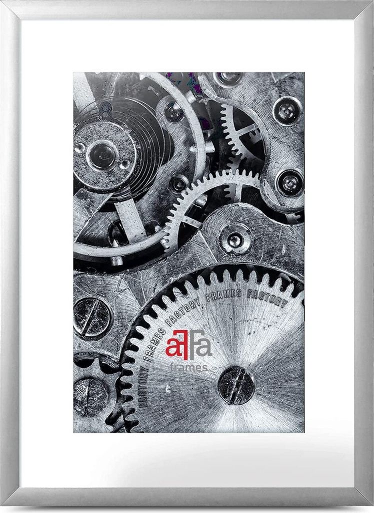 aFFa frames, Alu, Bilderrahmen aus Aluminium, Bild Foto Rahmen, Rechteckig, mit Acrylglasfront, Silber, 10x15 cm