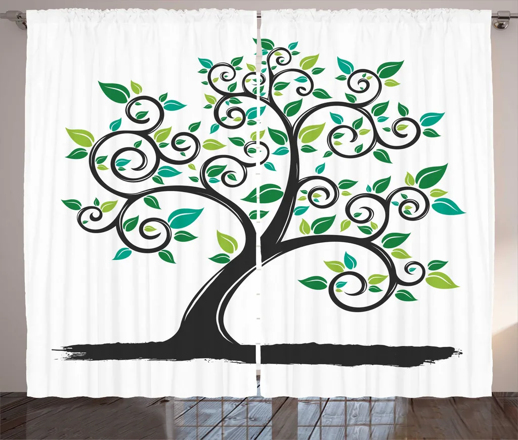 Tende ABAKUHAUS Soggiorno 280x245 cm Verde Grigio Rustiche