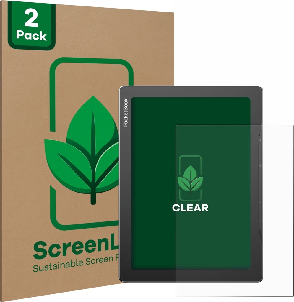 2x ScreenLeaf Schutzfolie für PocketBook InkPad Lite nachhaltiger Displayschutz Display Schutz Folie Klar Transparent