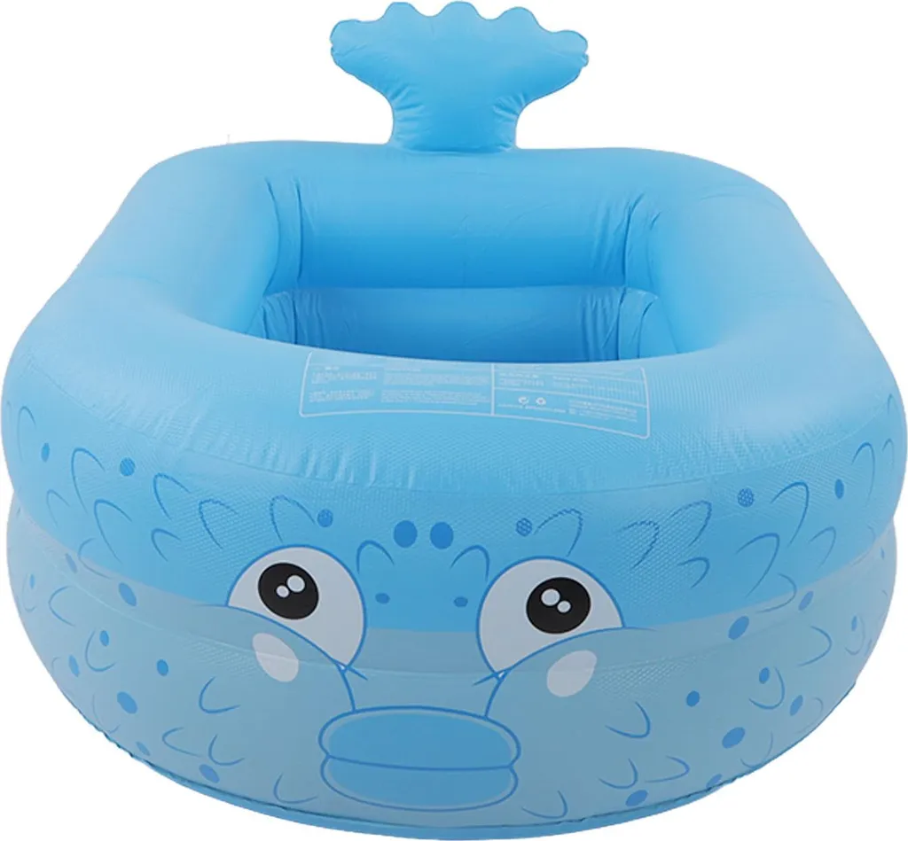 Piscine Gonflable Enfant Rectangulaire Bleue - Bac de Bain d'Extérieur