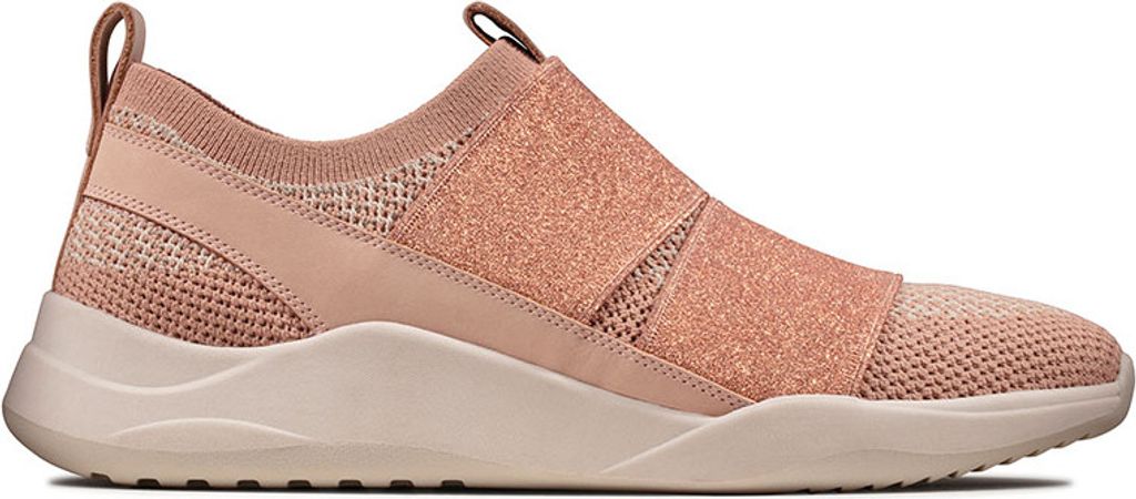 Clarks Sift Slip Damen beige und rosa Leder Slip-on Schuhe 36