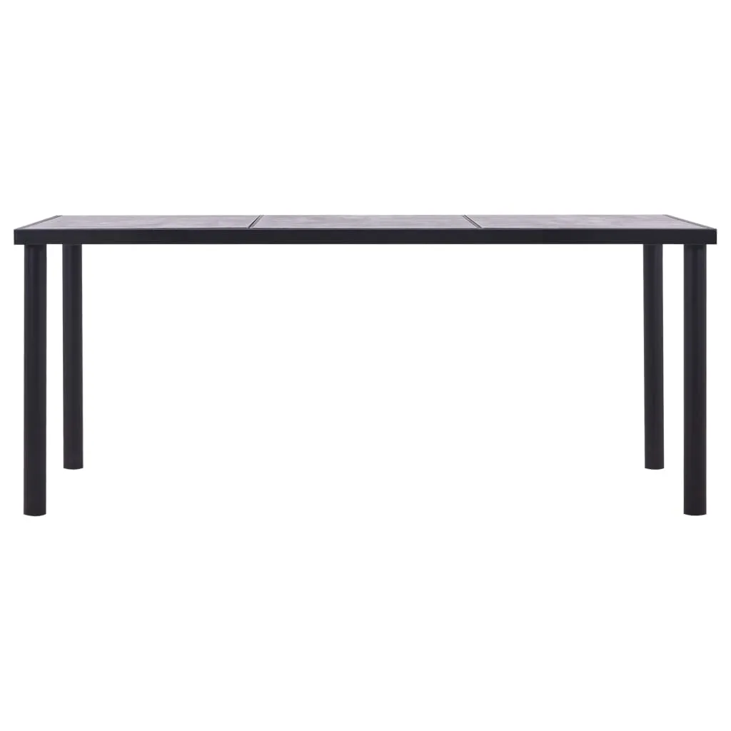 Table de repas industrielle vidaXL en MDF robuste noir et gris béton 180cm