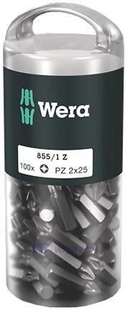 Wera Bit PZ1 25mm 100pz | Inserti Professionali Pozidriv per Avvitatori