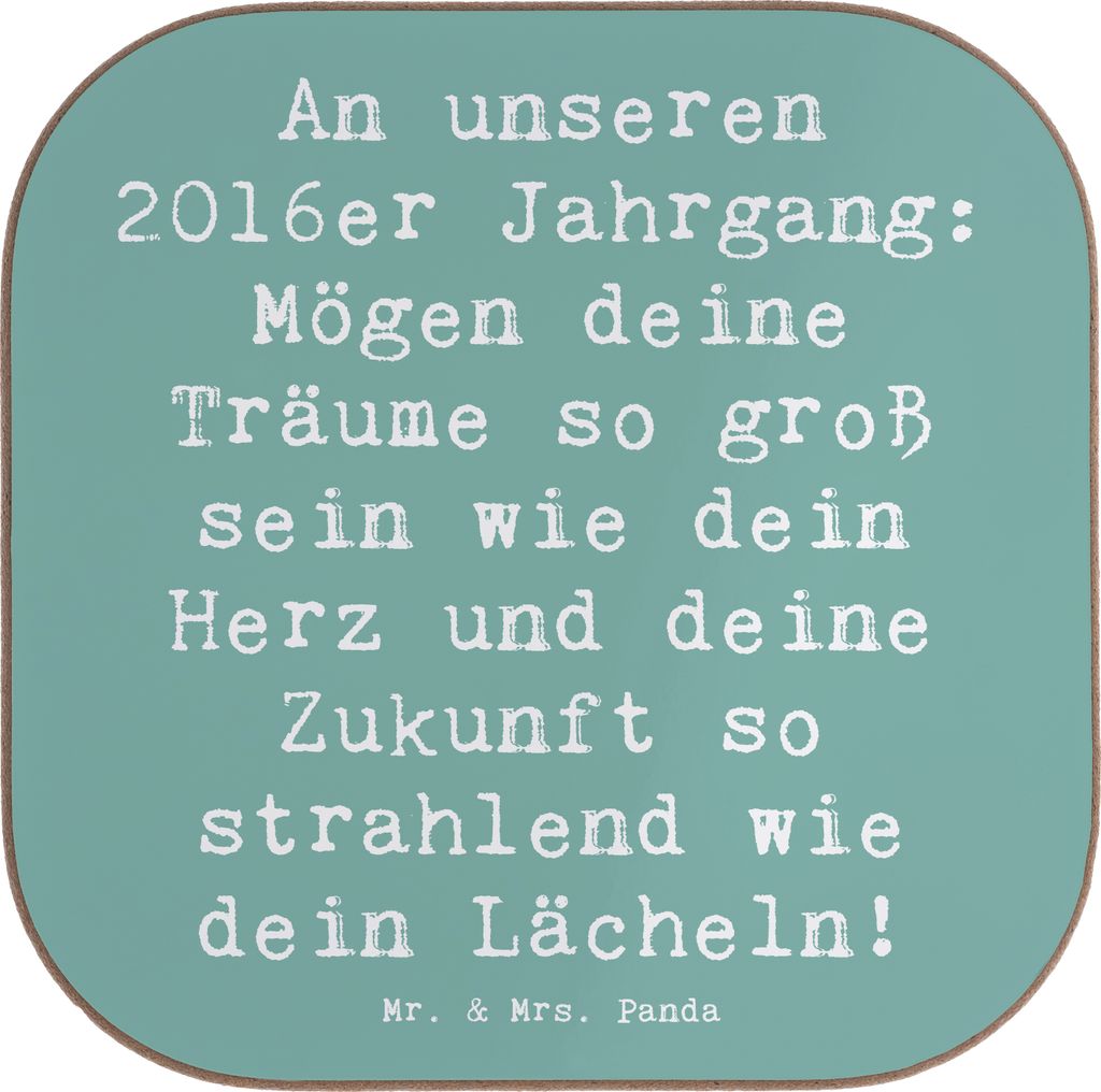 Mr. & Mrs. Panda Untersetzer für Gläser Spruch 2016 Geburtstag Glückwunsch - Meeresbrise - Geschenk, besonderes Jahr feiern, inspirierende Botsc...