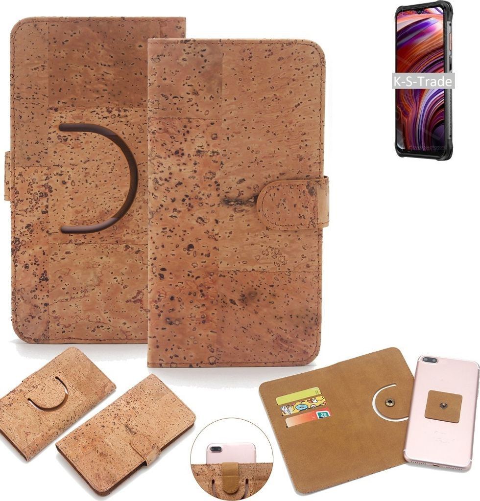 K-S-Trade Handy-Hülle Schutz-Hülle kompatibel mit Ulefone Power Armor 14 Handyhülle Schutzhülle Korkhülle Kork-Hülle 1x