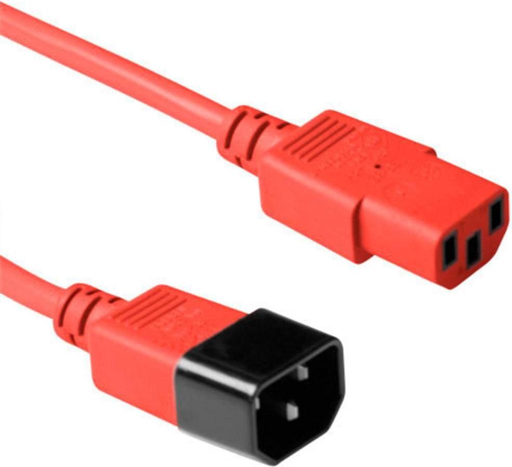 MicroConnect C14F auf C13M Stromkabel, 1,8M, 5C10S30109, Rot, PE1413R18