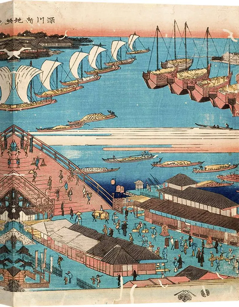 Stampa Fine Art Hiroshige 60x40 - Tela Artigianale Giapponese