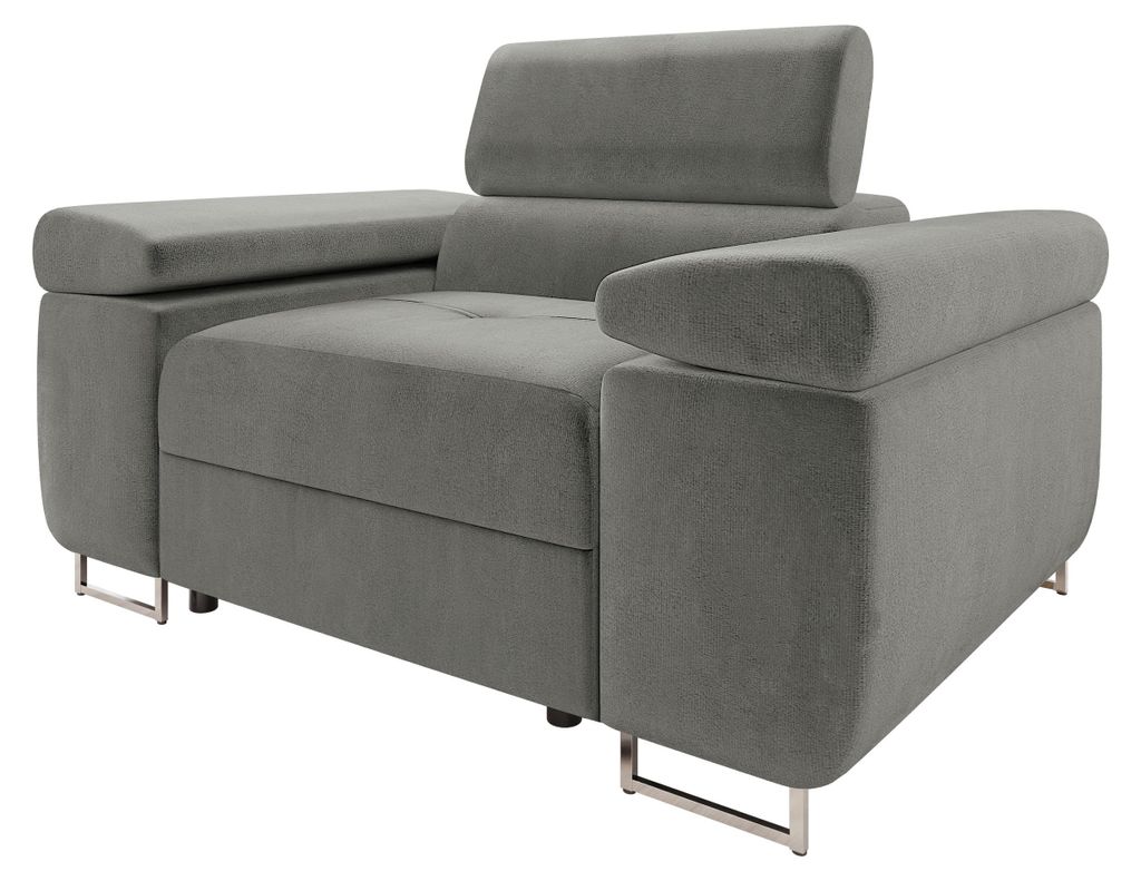 MIRJAN24 Sessel Torezio, Polstersessel mit Einstellbare Kopfstützen, Wohnzimmer, 134x102x70-90 cm (Farbe: Polo 894)
