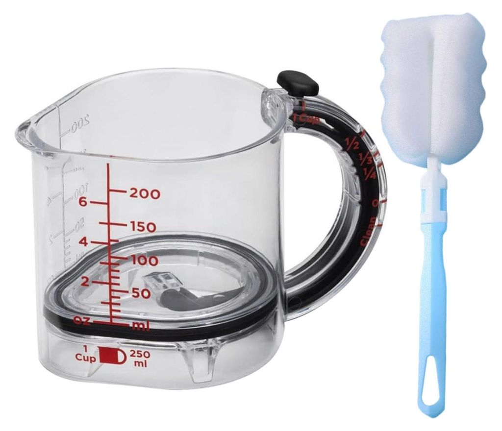 Verstellbarer Messbecher, Messwürfelbecher zum Kochen und Backen, multifunktionaler Küchenplatzsparer