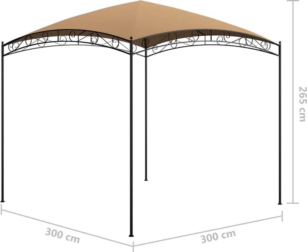 Pavillon pour Réceptions Extérieures 3x3 m Ombrage Taupe Qualité - 4