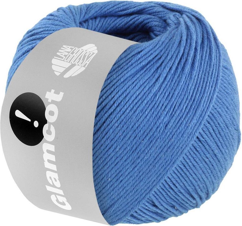 Lana Grossa GLAMCOT zart glänzende, multifile Baumwoll-Viskosemischung 155 m Farbe 010 - Blau