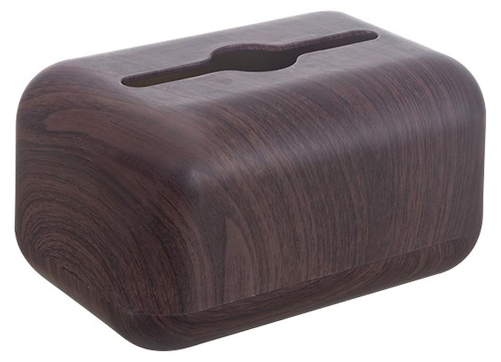 Taschentuchbox in Holzoptik, großes Fassungsvermögen, weite Öffnung, abnehmbarer Deckel, platzsparender Schreibtisch-Organizer, ABS-Toilettenpap...