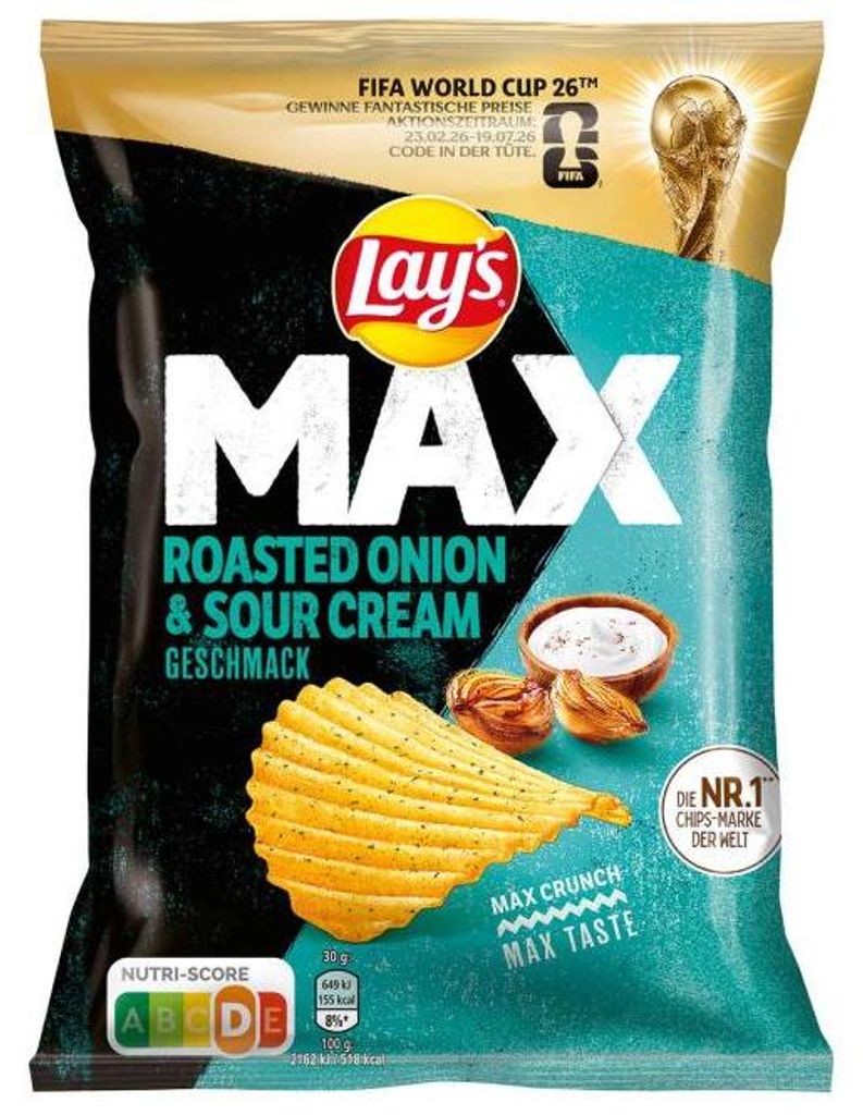 Lay's Max Roasted Onion & Sour Creme 110g Produktbild 