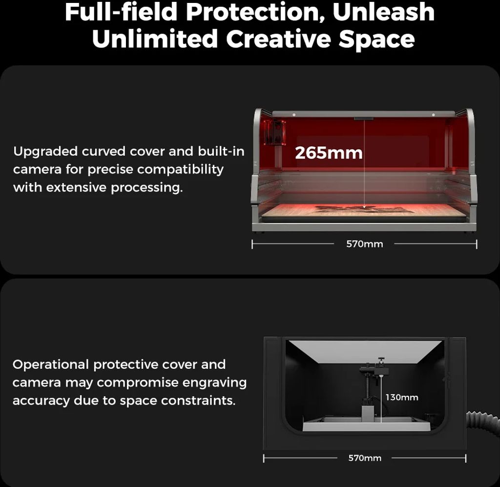 Creality Falcon 2 Pro 22W Graviermäschine Geschlossen, mit Produktbild 4